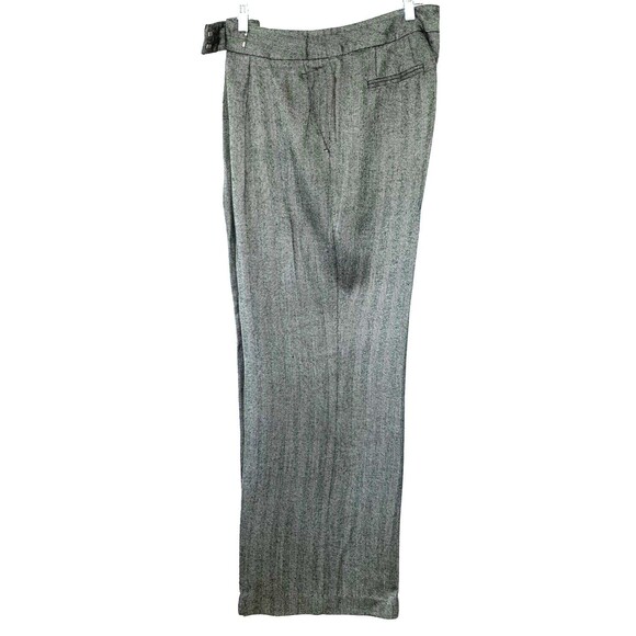 Nygard Collection Dress Slacks Womens 16 Herringbone Tweed Gray Wide Leg Pleated - Picture 1 of 11
